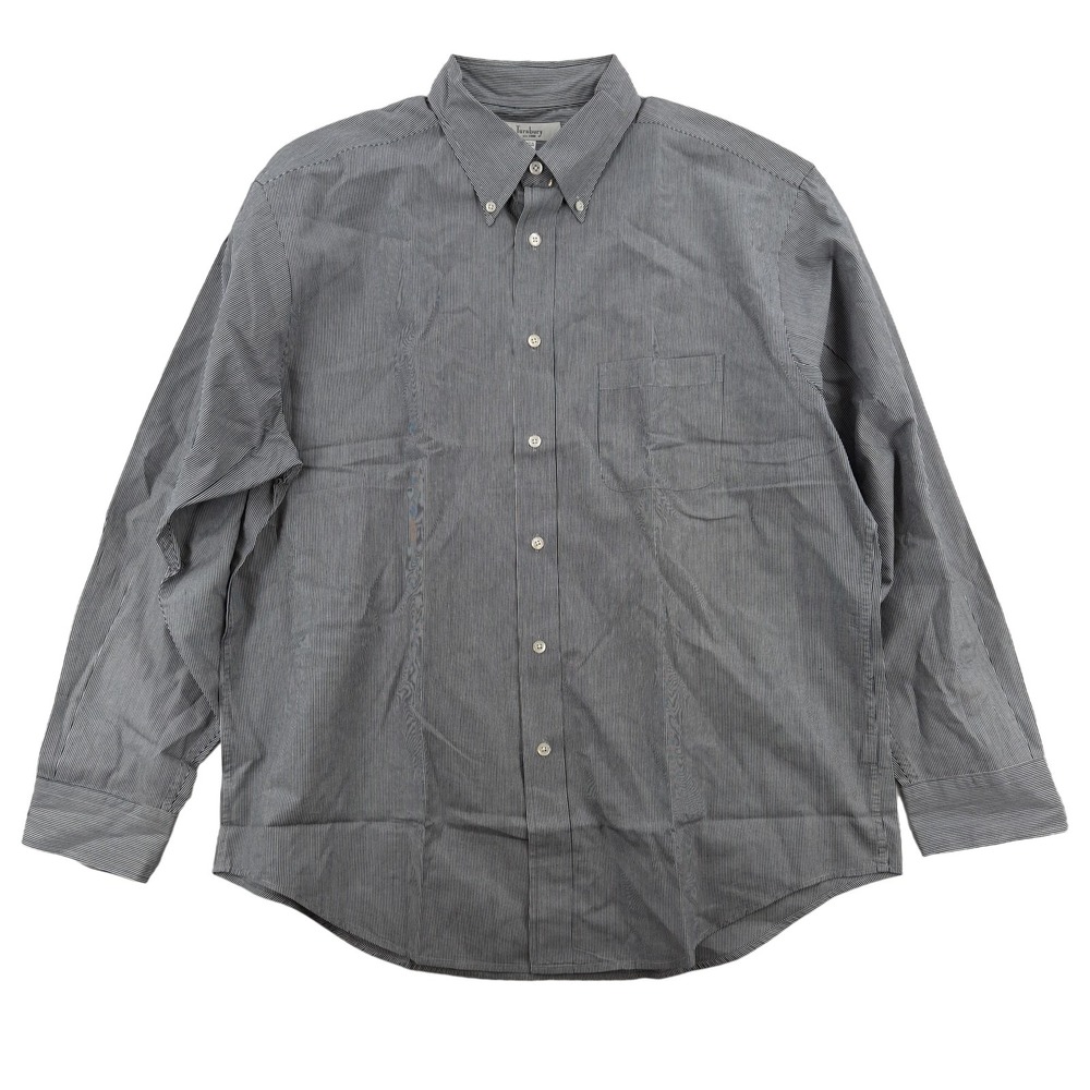 Turnbury‎ Shirt Mens Large Gray Pinstripe Button Down Oxford Long Sleeve NWOT